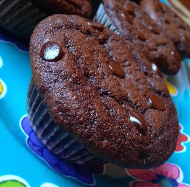 Keto double chocolate muffins