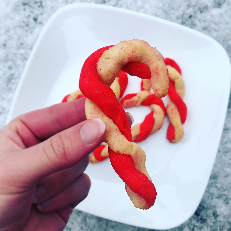 Keto Candy Cane Shortbread Cookies