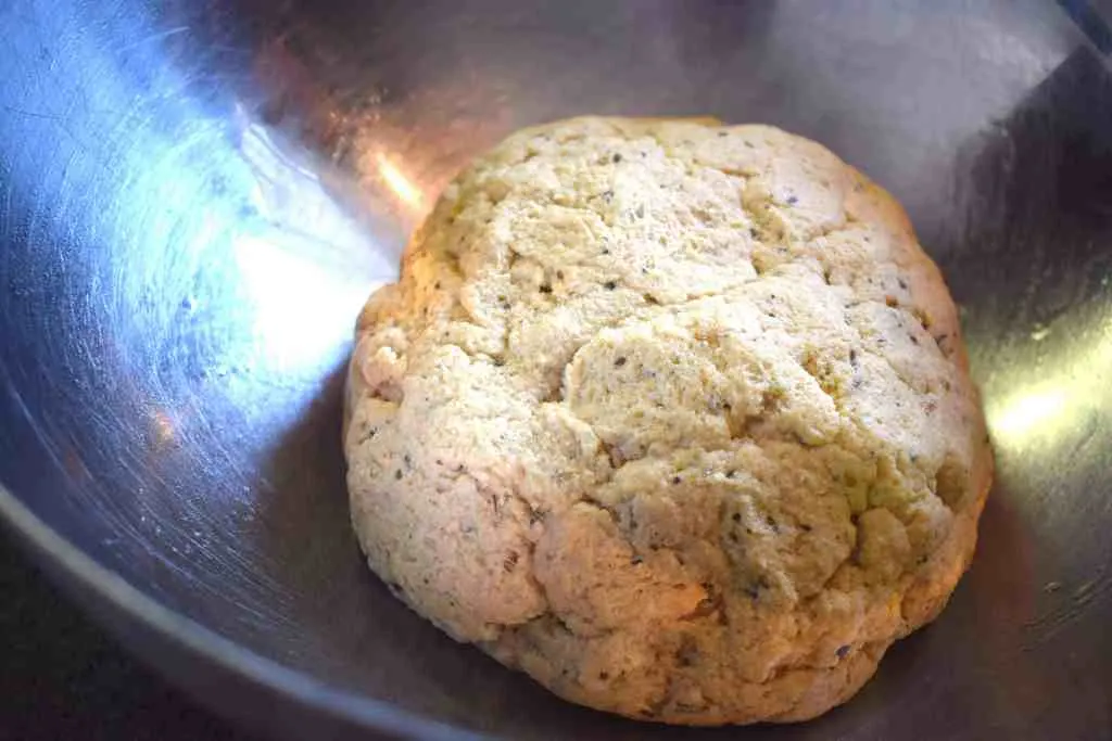 keto yeast bread dough before rising