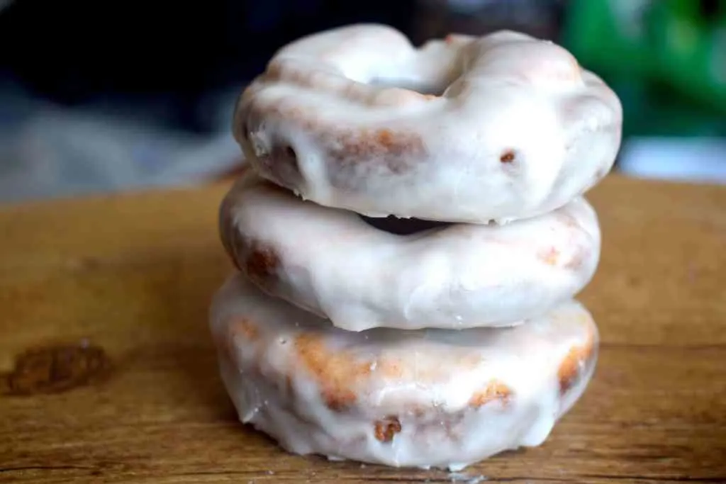 keto glazed donuts stacked