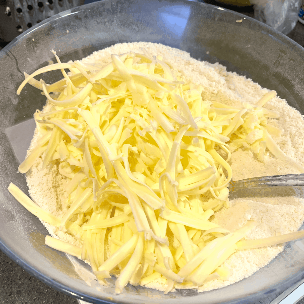 grated butter almond flour
