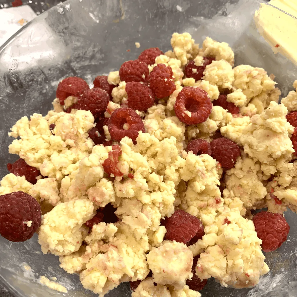 keto raspberry scone dough