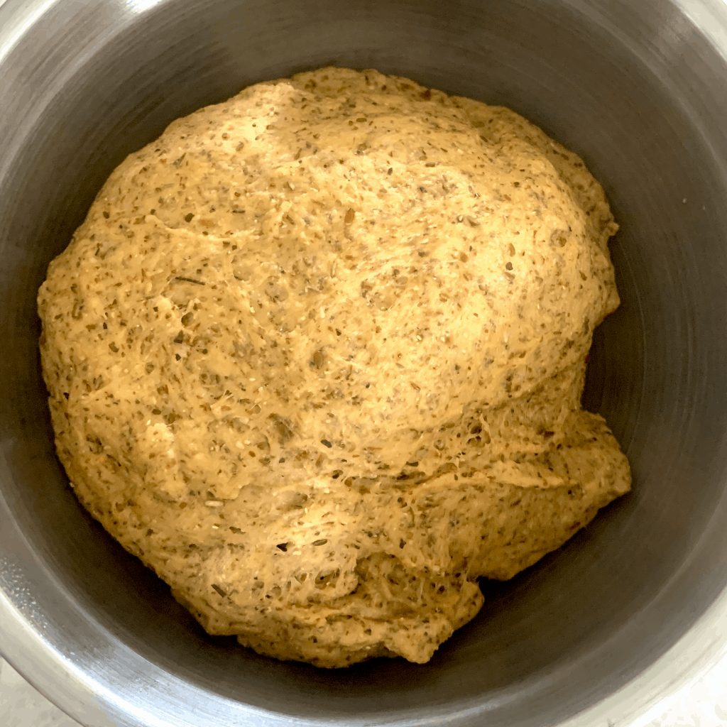 keto yeast bread dough risen