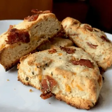 Keto Bacon Cheddar Onion Scones