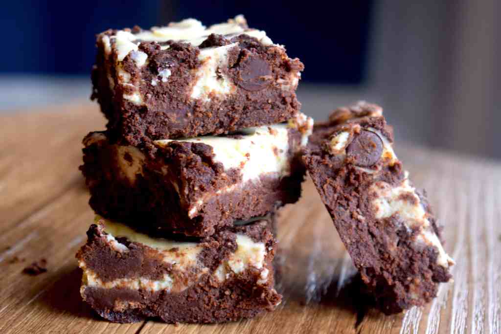 stacked cheesecake brownies