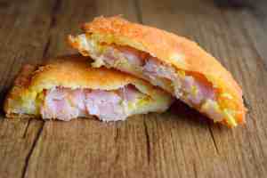 keto fried ham and cheese sandwiches