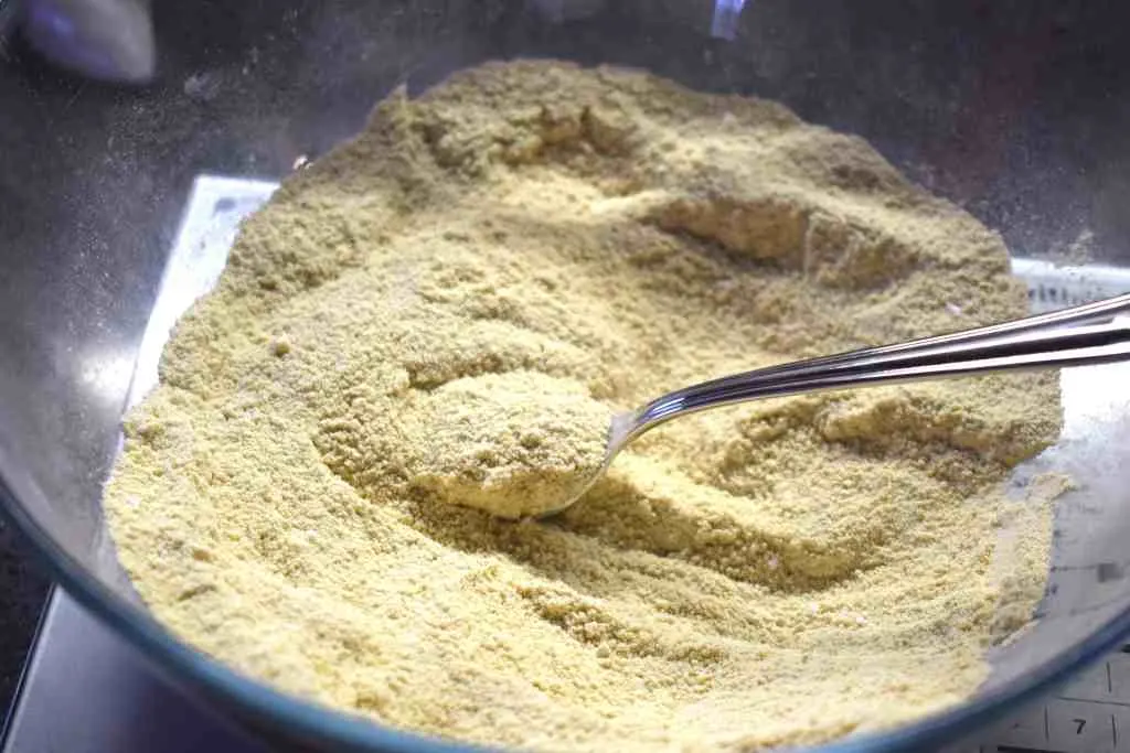 mixing almond flour coconut flour vital wheat gluten