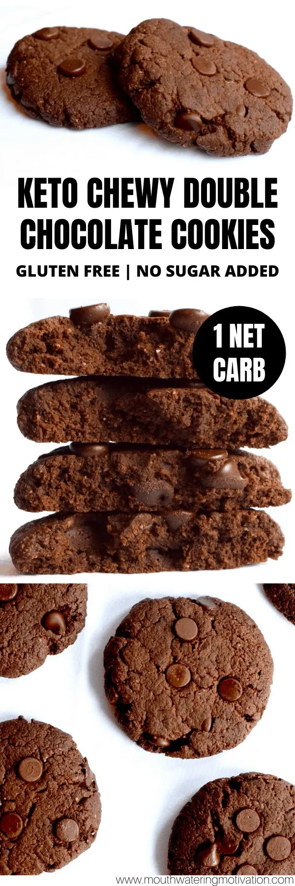 KETO CHEWY DOUBLE CHOCOLATE COOKIES