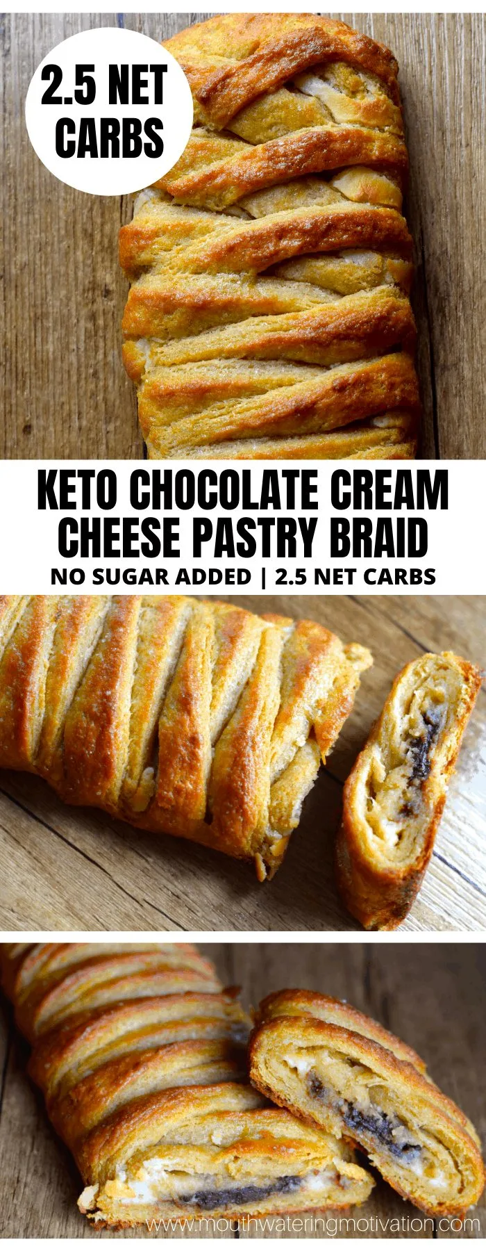 KETO CHOCOLATE CREAM CHEESE BRAID
