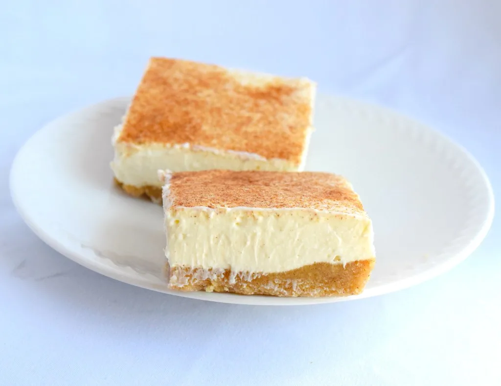 keto snickerdoodle cheesecake no bake bars recipe