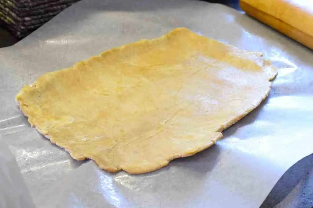 keto pastry dough rolled out