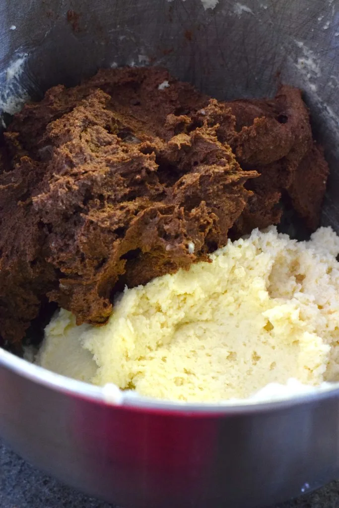 keto vanilla and chocolate cupcake batter