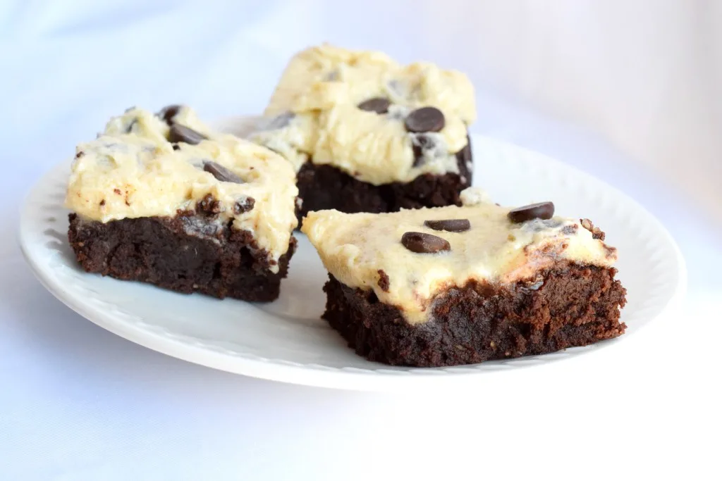 keto cookie dough frosted brownies