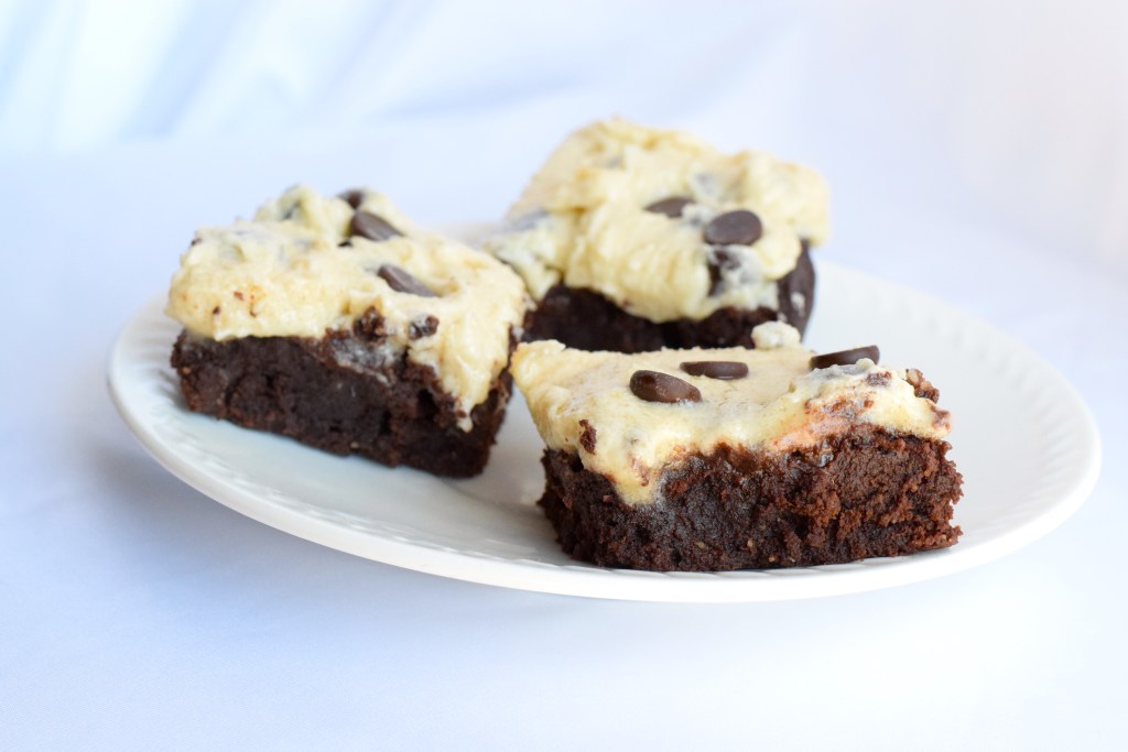 keto cookie dough frosted brownies