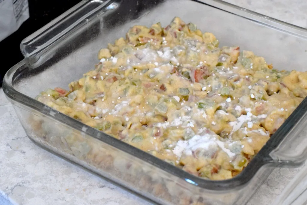 low carb rhubarb crisp filling