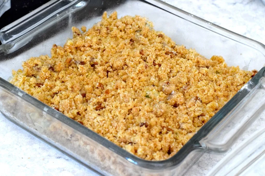 low carb rhubarb crisp filling