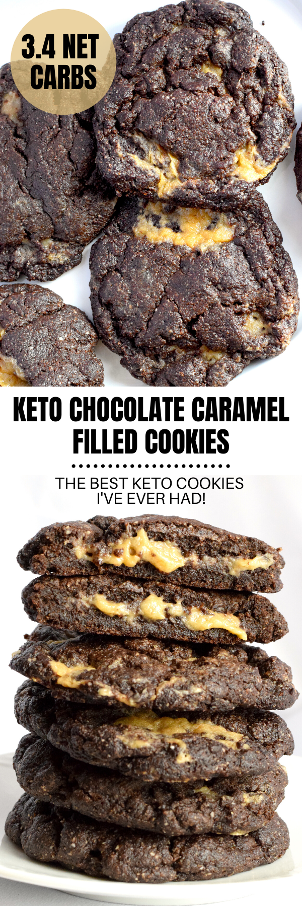 keto chocolate caramel filled cookies