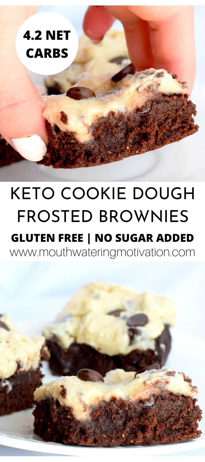 KETO COOKIE DOUGH FROSTED BROWNIES