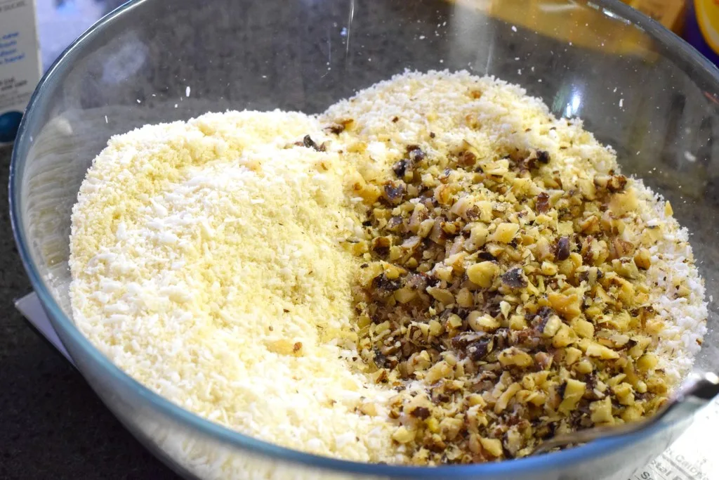 almond flour, walnuts, coconut