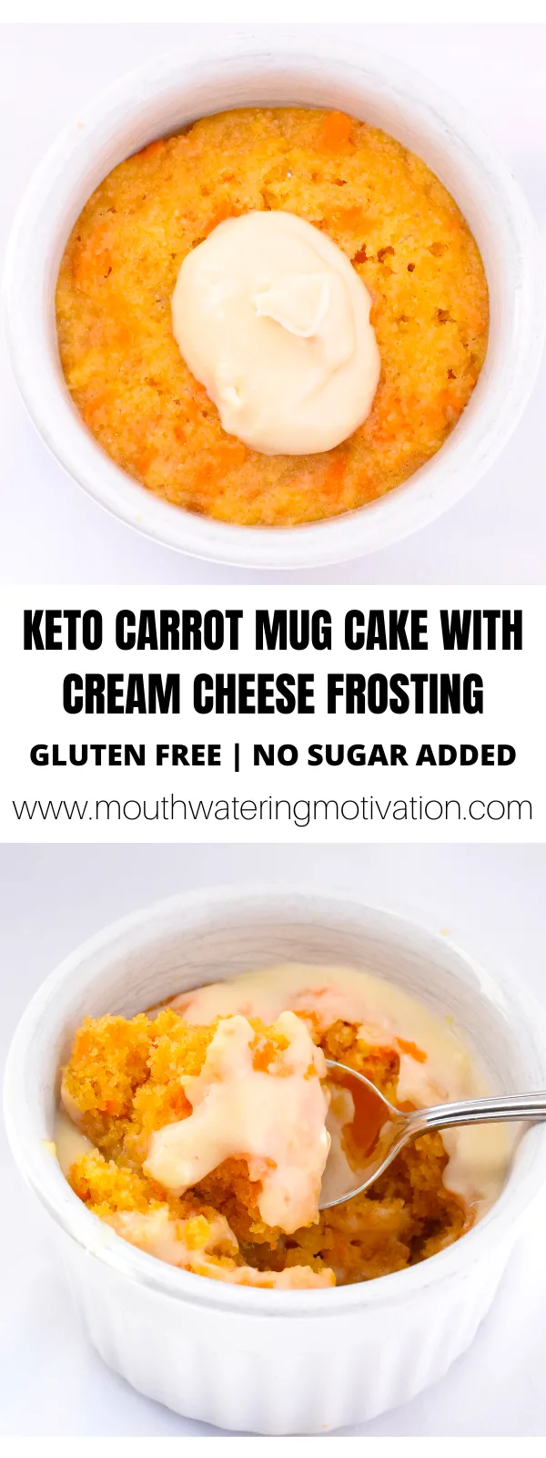KETO CARROT MUG CAKE WITH CREAM CHEESE FROSTING