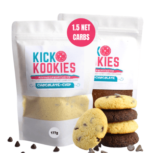 kick kookies double chocolate and chocolate chip cookie mix