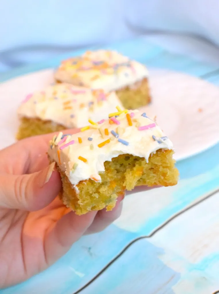 low carb sugar free frosted cake bars
