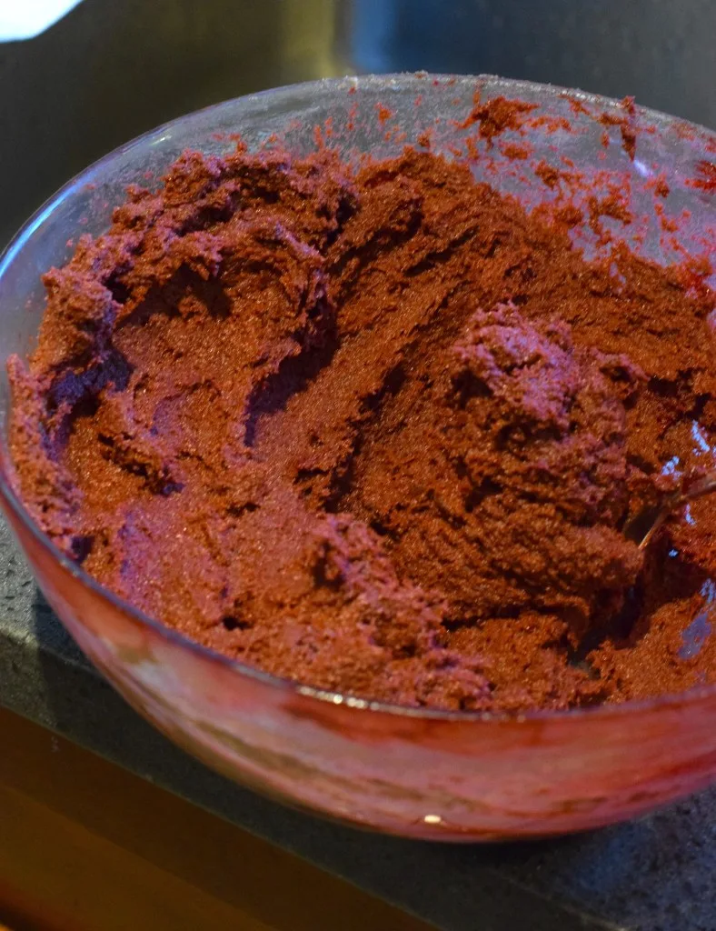keto red velvet cookie batter