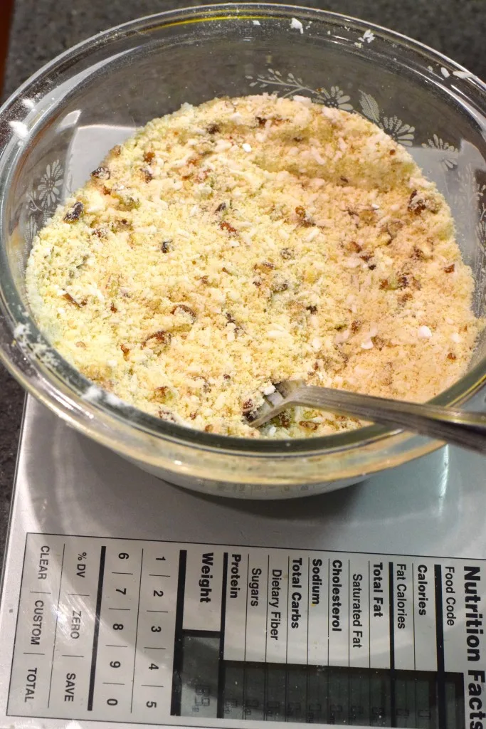 pecans, shredded coconut, almond flour, monkfruit sweetener