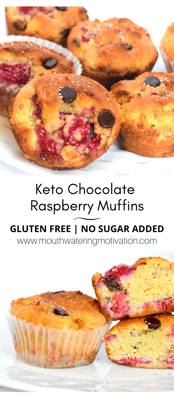 Keto dark Chocolate Raspberry Muffins