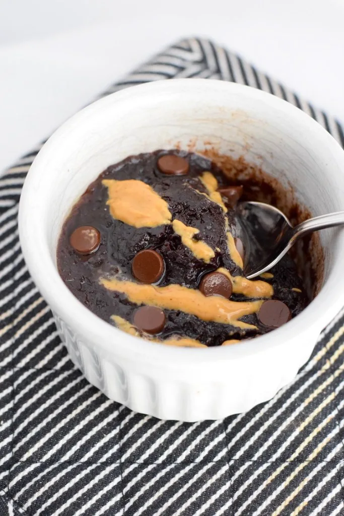 keto chocolate peanut butter mug cake