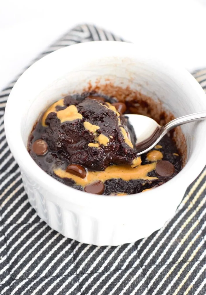 low carb chocolate peanut butter mug cake
