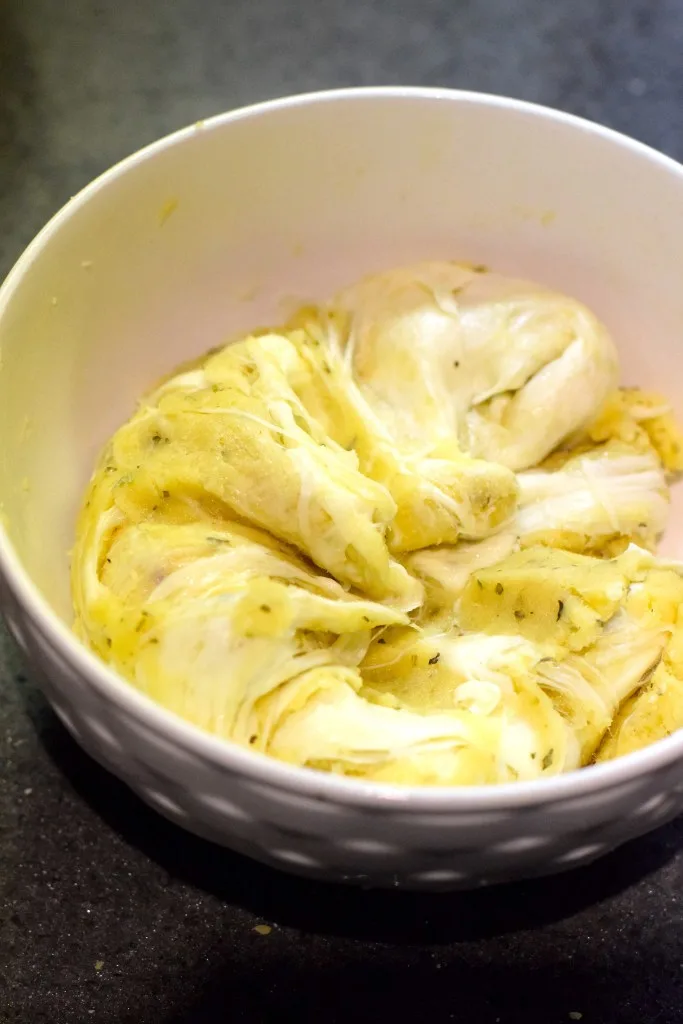 keto mozzarella, egg, almond flour dough