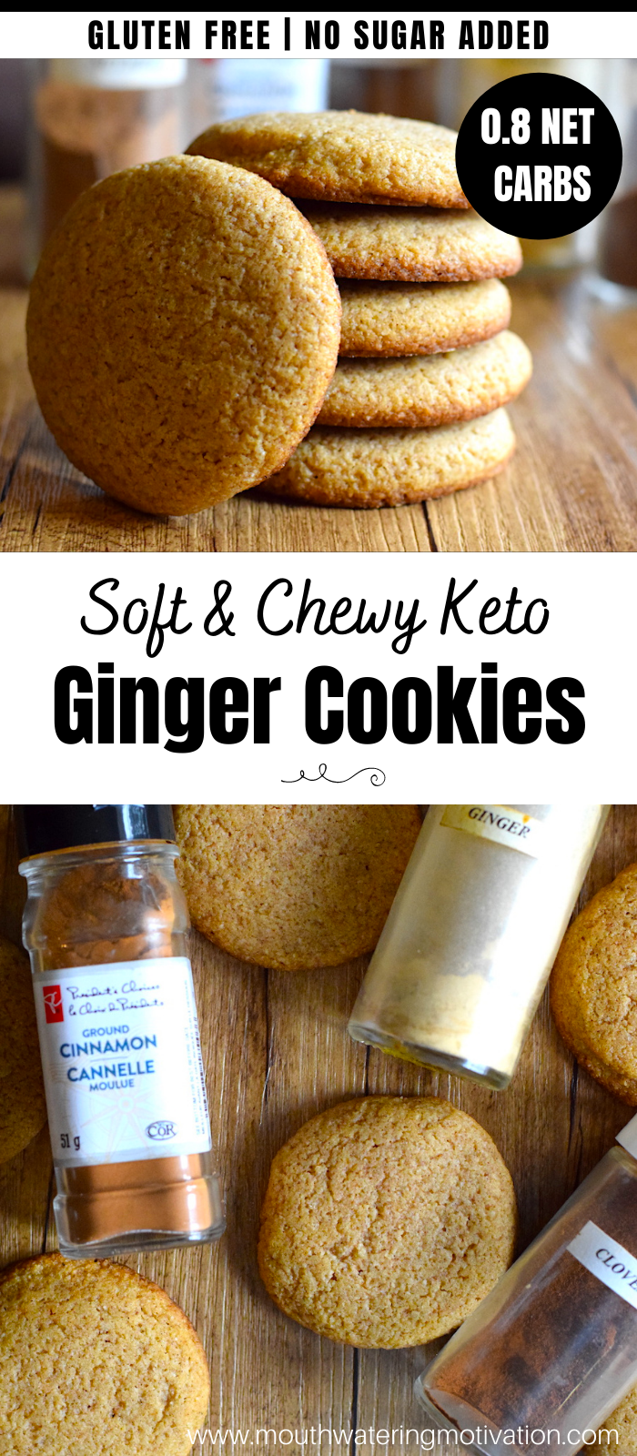 soft and chewy keto ginger cookies