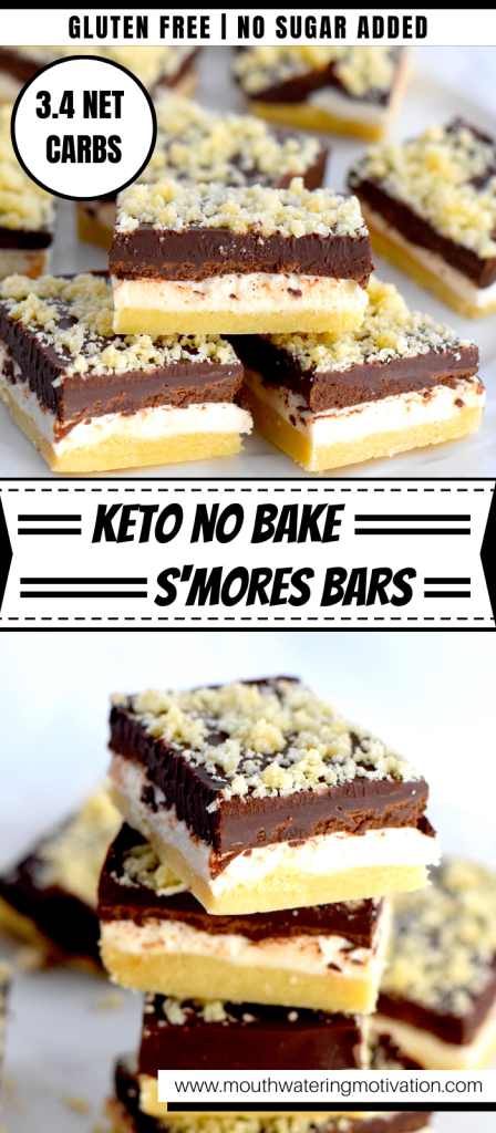 Keto No Bake S'mores Bars - Mouthwatering Motivation