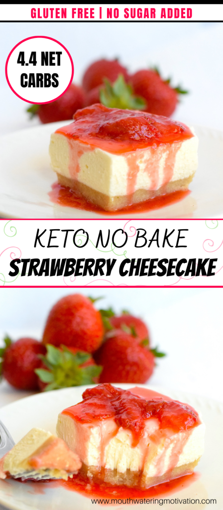 No Bake Keto Strawberry Cheesecake - Mouthwatering Motivation