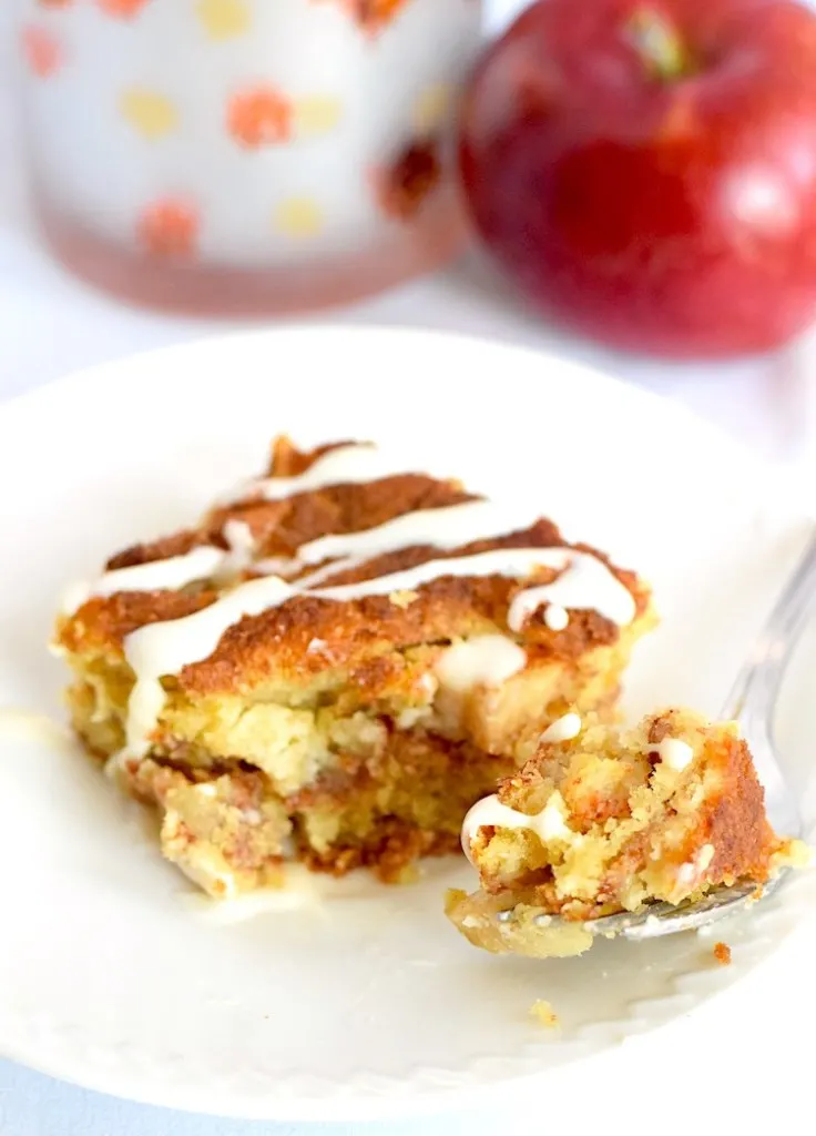 keto cream cheese glazed apple cake