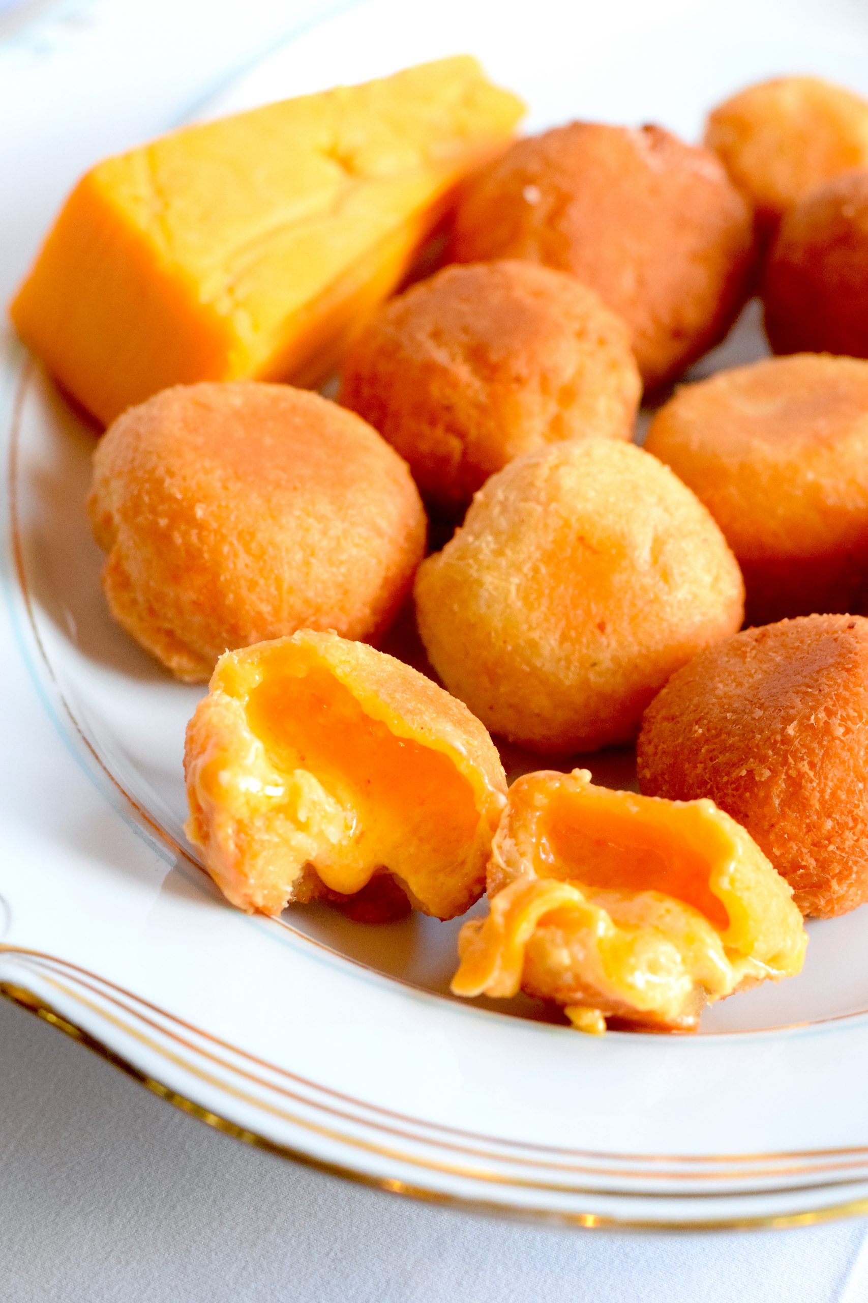 low carb fried three cheese balls