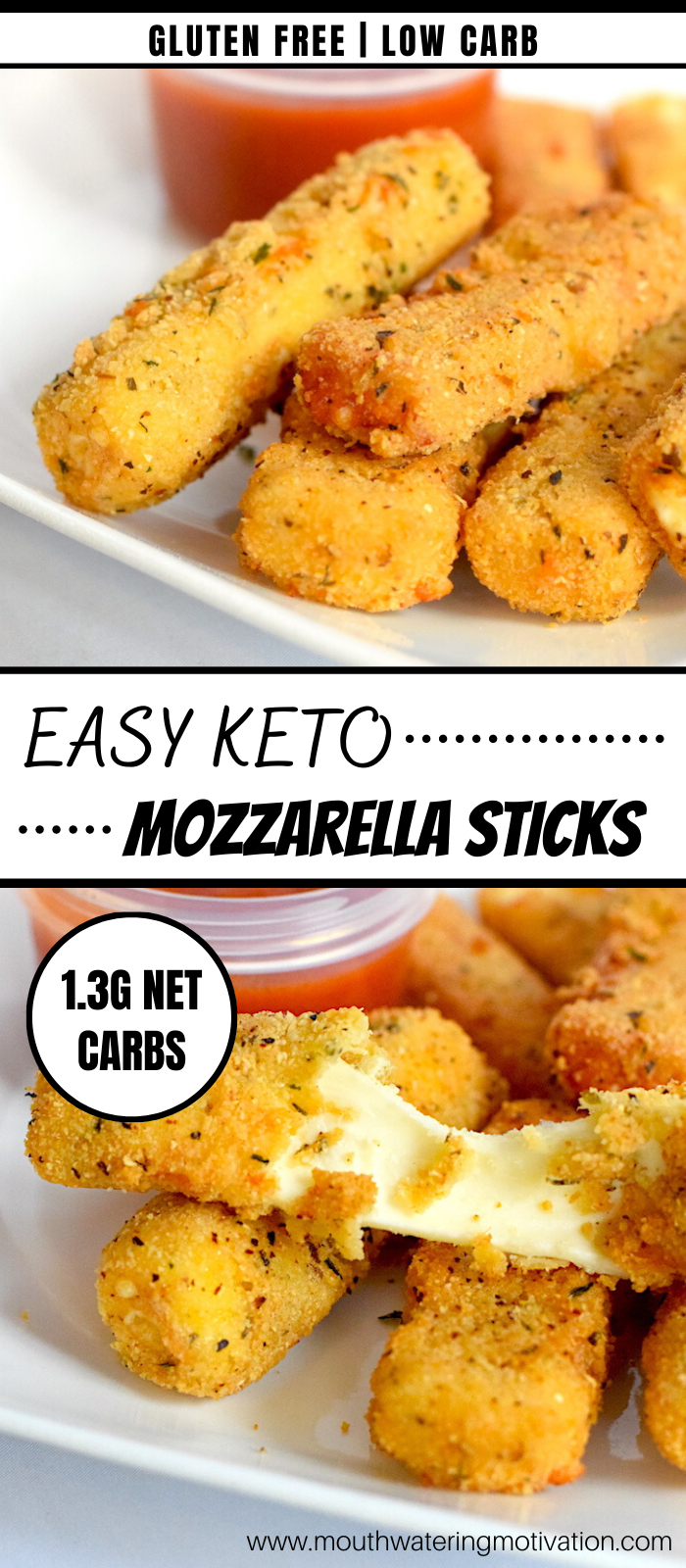 Easy keto mozzarella sticks pin