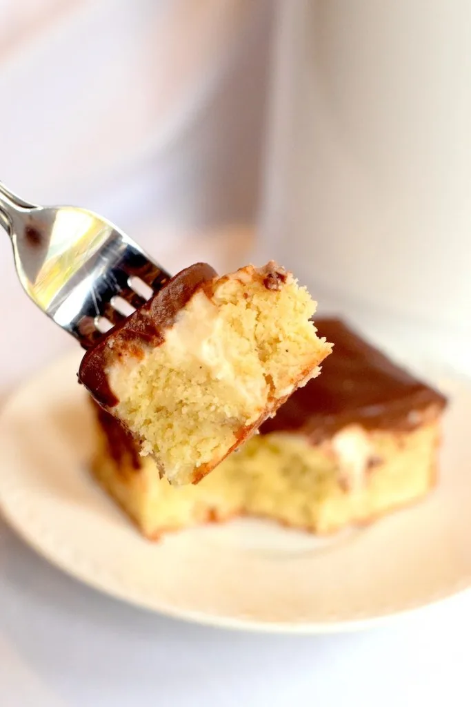 keto boston cream poke cake