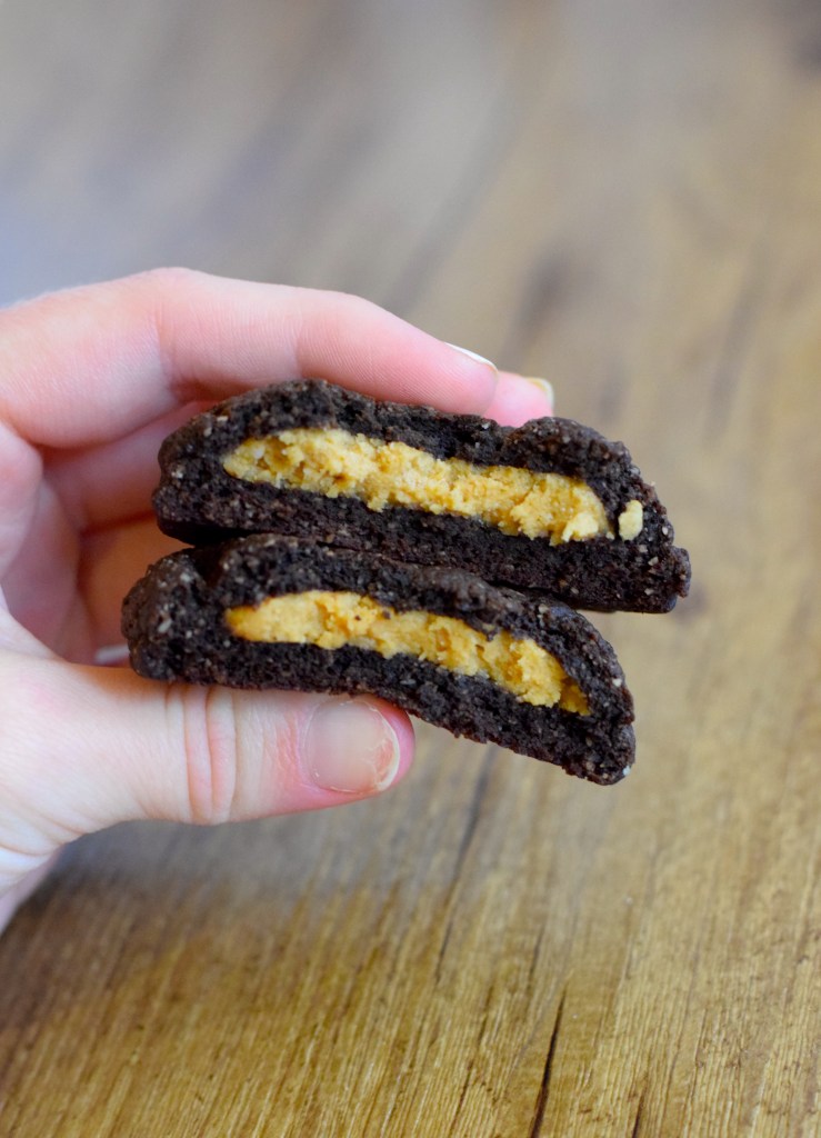 keto peanut butter filled chocolate cookies