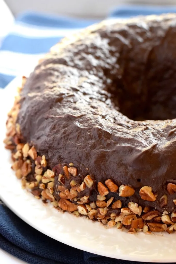 keto chocolate glazed bundt cake