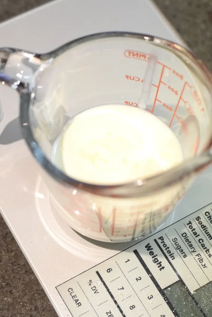 heavy cream and white vinegar