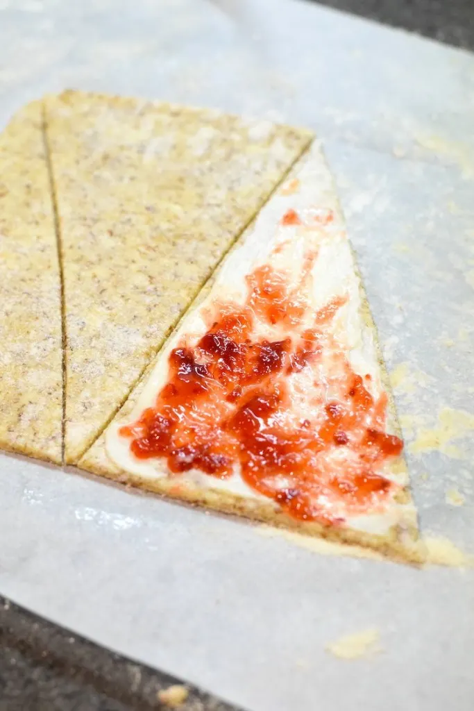 keto strawberry jam cream cheese pastry