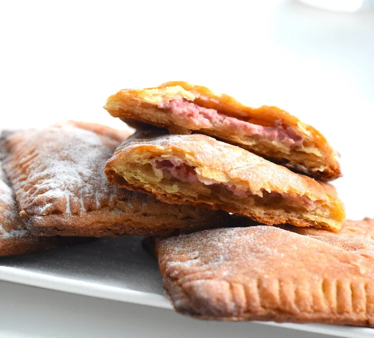 almond flour puff pastry with raspberry and cream cheese