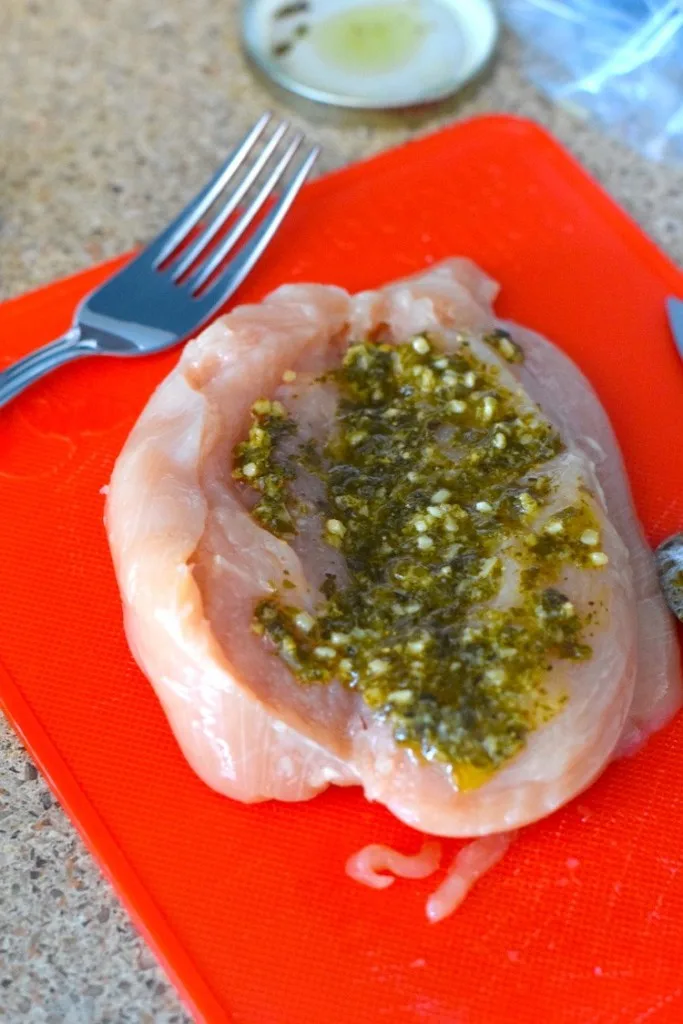 chicken breast and pesto