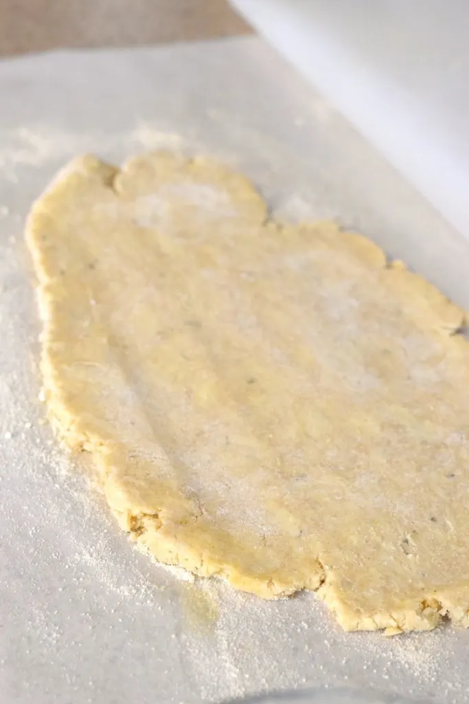 keto biscuit dough rolling