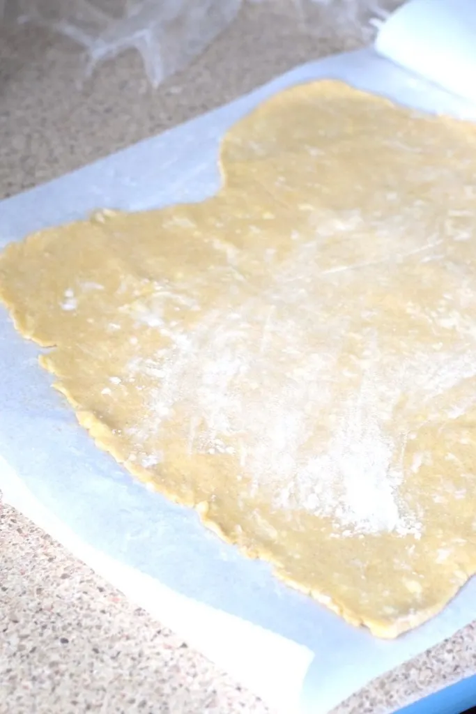 keto pastry dough rolled