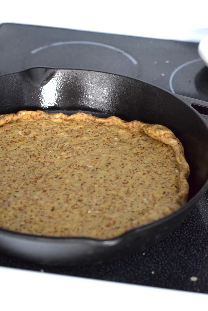 keto pizza dough cast iron skillet