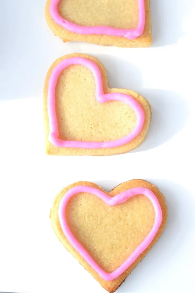 keto heart shaped valentines sugar cookies