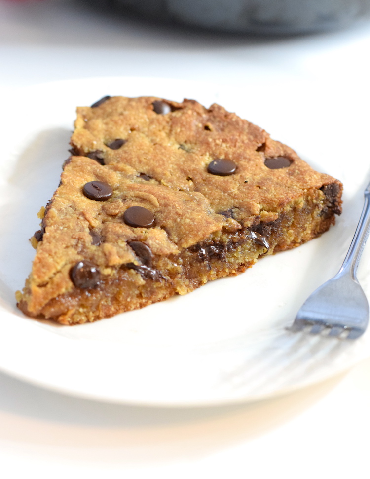 low carb chocolate chip skillet cookie